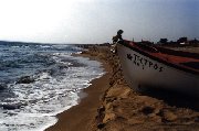 la plage de Pyrgos/Pyrgos beach